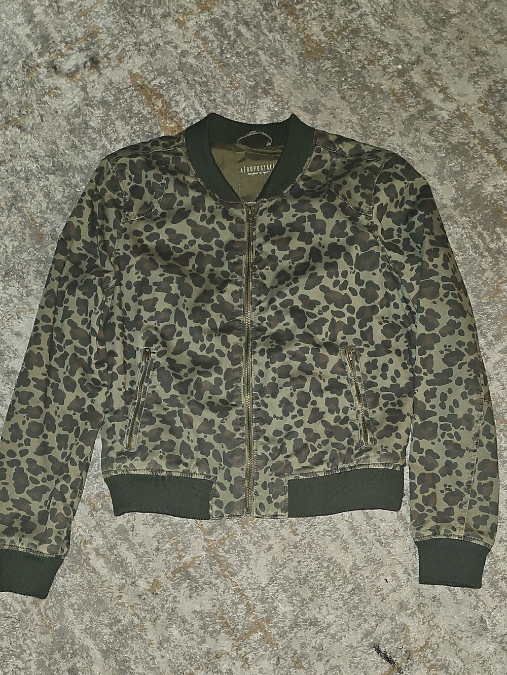 Aéropostale Olive Green Camo Bomber Jacket Large